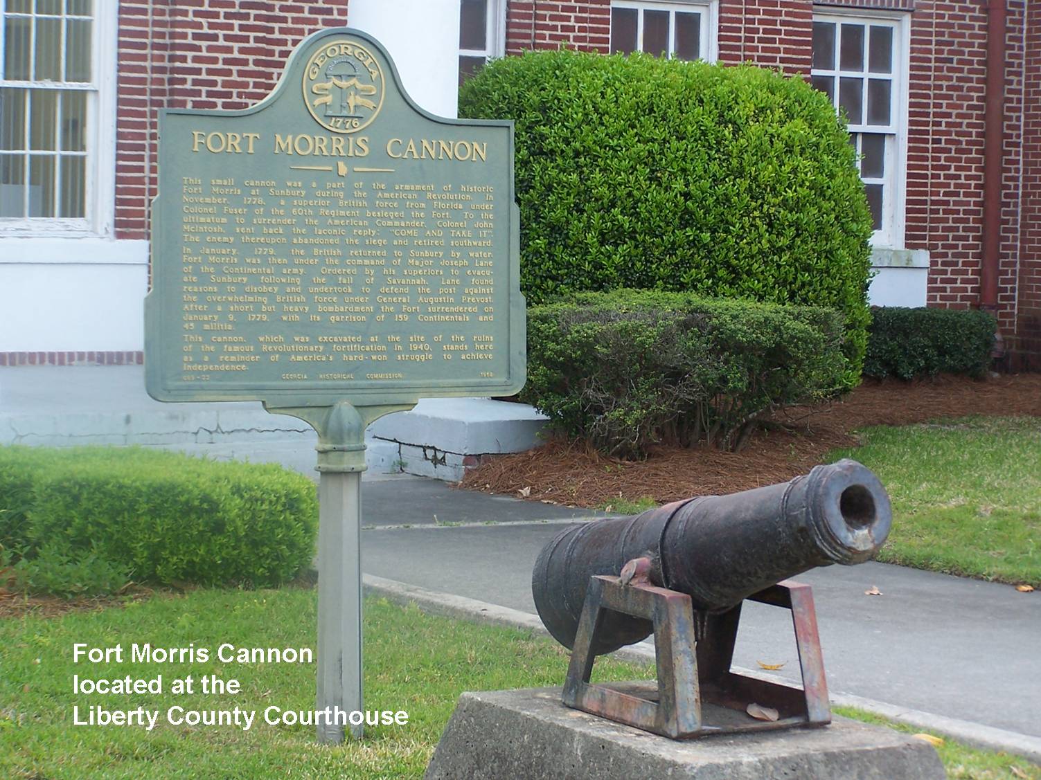 Fort Morris Cannon Marker